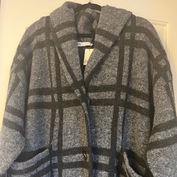 - Zara long plaid coat - Picture 4 of 7